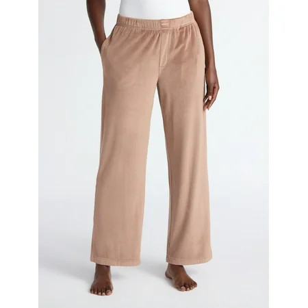 Joyspun Women's Velour Wide-Leg Sleep Pants, Size XS-3X | Walmart (US)