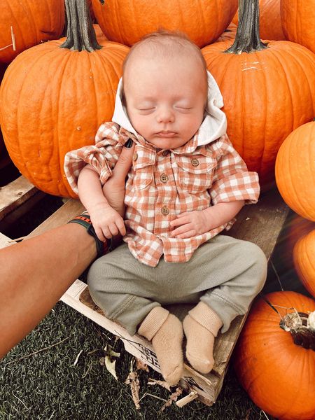 happy first day of fall from the cutest pumpkin of them all 🎃🍂 

I linked Graham’s baby plaid hoodie & joggers outfit! 

#LTKbaby #LTKfamily #LTKSeasonal