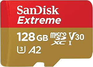 SanDisk 128GB Extreme microSDXC UHS-I Memory Card with Adapter - Up to 190MB/s, C10, U3, V30, 4K,... | Amazon (US)