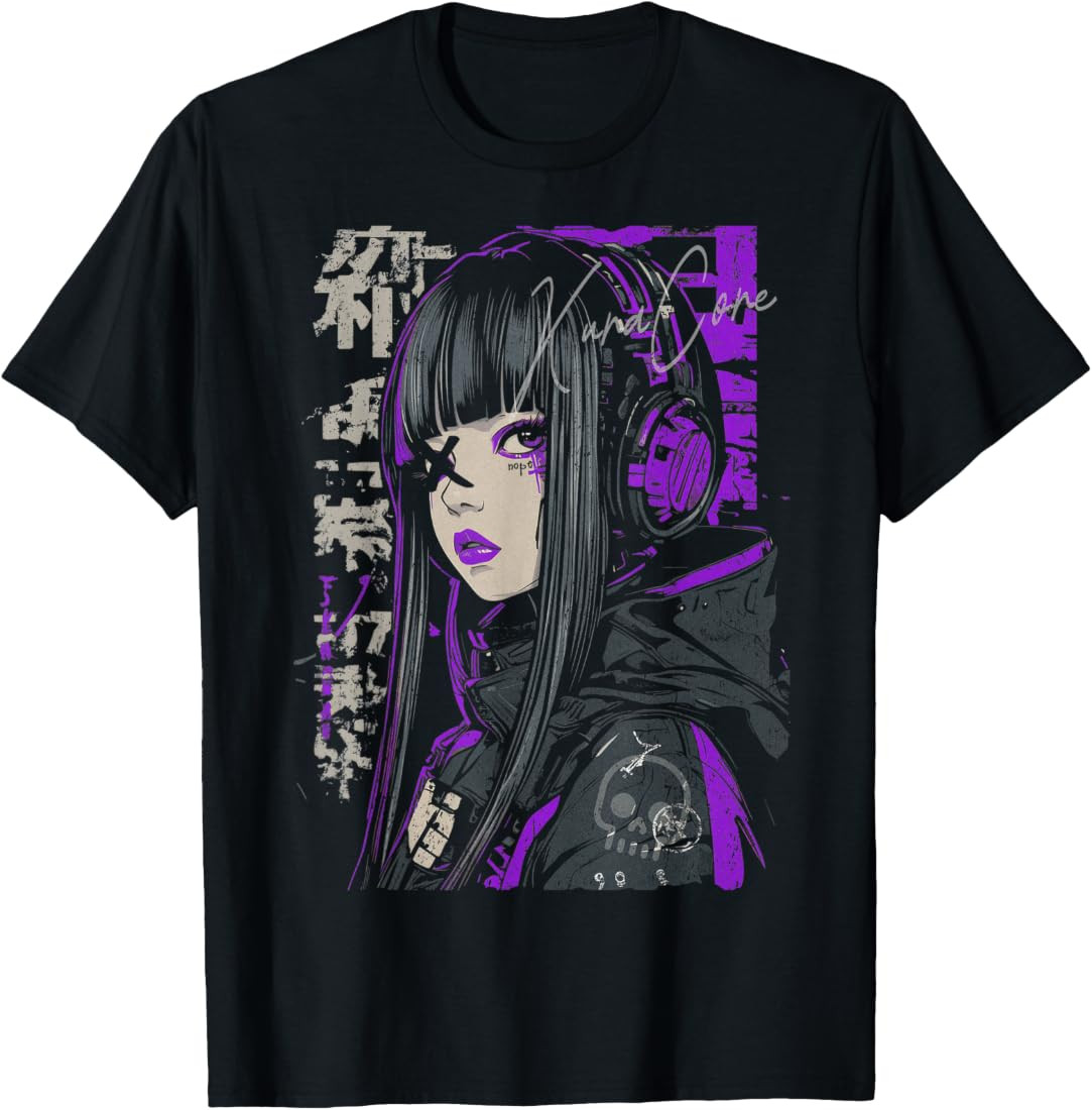 Anime Manga Streetwear Cyberpunk Aesthetic Techwear Harajuku T-Shirt | Amazon (US)