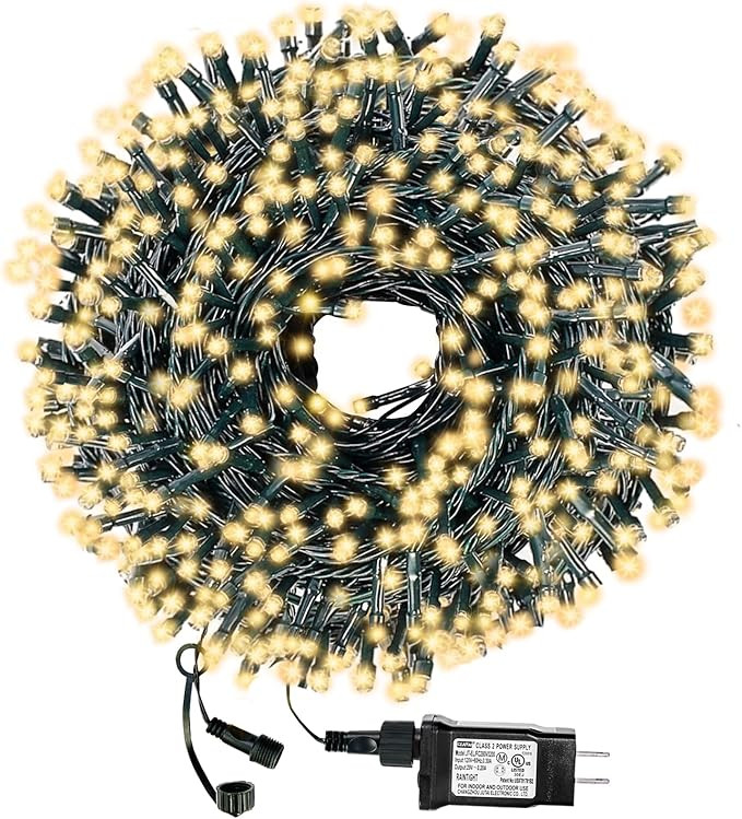 Decute 300LED Christmas String Lights Outdoor Waterproof 105FT UL Certified with End-to-End Plug ... | Amazon (US)