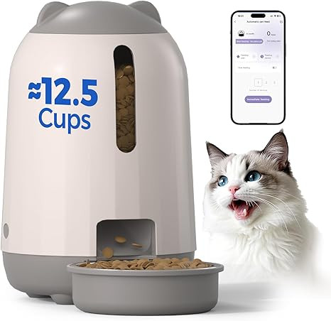PAPIFEED Automatic Cat Feeder with App Control, 2.4G WiFi Auto Cat Food Dispenser, 3L Cat Feeder ... | Amazon (US)