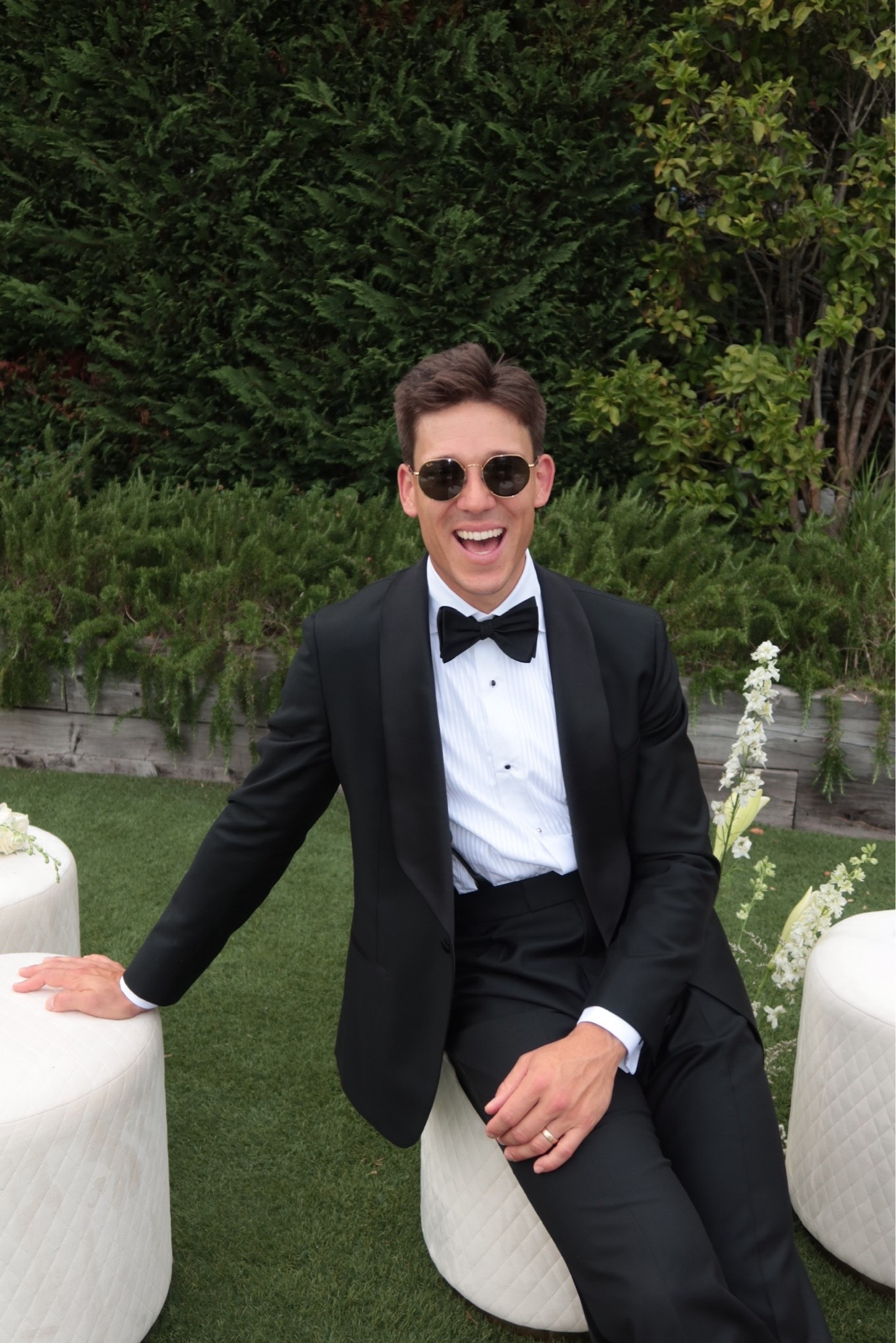 Got to tux up for the wedding we went to in Italy! Suit supply has a solid tux package with some customization options!