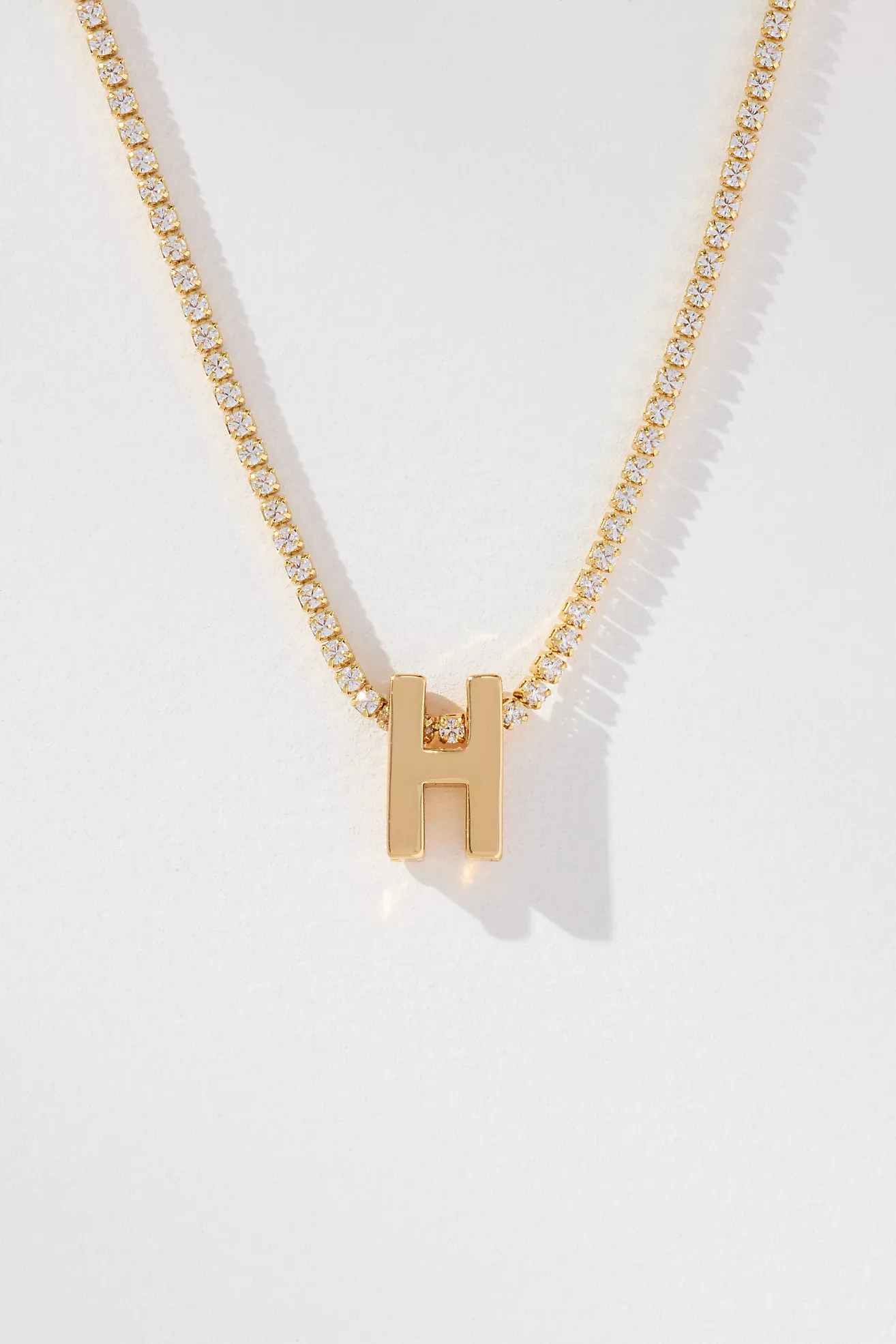 Small Shimmered Monogram Tennis Necklace | Anthropologie (US)