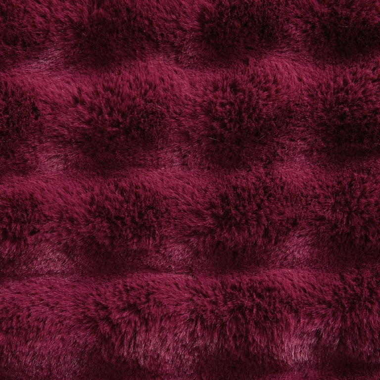 Better Homes & Gardens Merlot Bubble Faux Fur Ultra Soft Luxury Oversize Throw Blanket 50" x 72",... | Walmart (US)