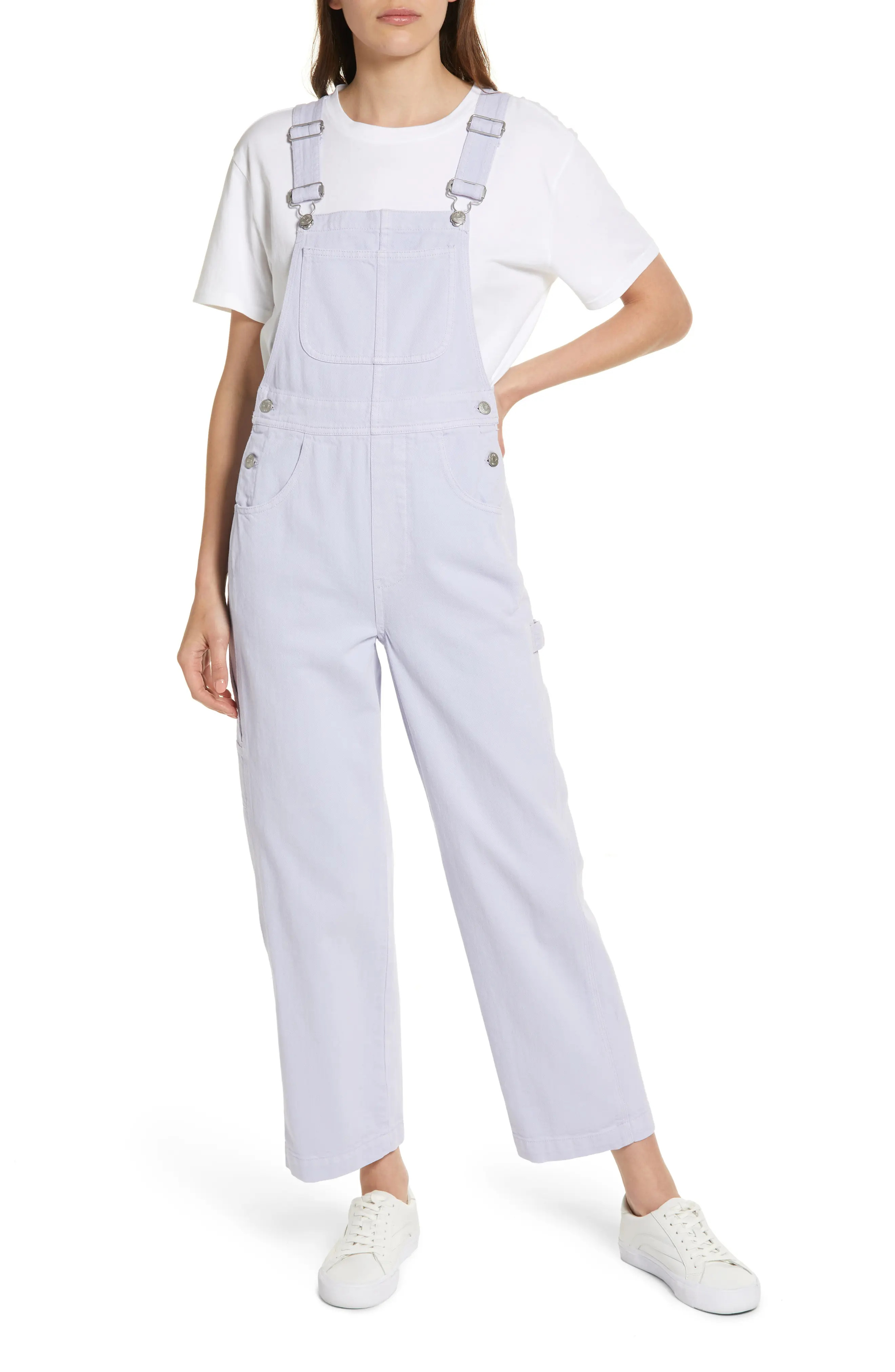 Madewell Oversize Garment-Dyed Denim Carpenter Overalls in Distant Lavender at Nordstrom, Size Large | Nordstrom