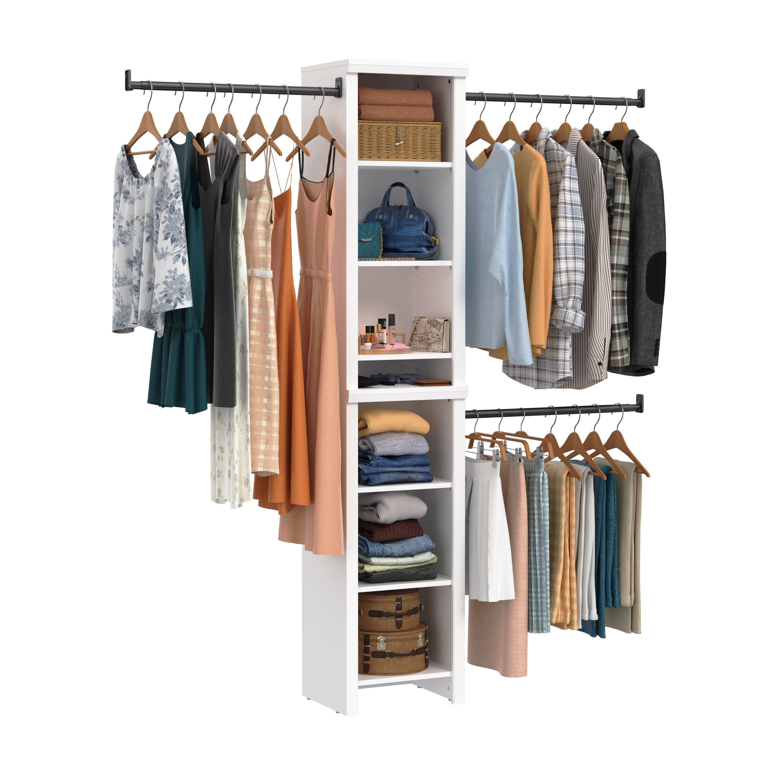 ClosetMaid WestView 4-ft to 6-ft W Tower system White Solid Shelving Wood Closet System one_size | 10000-04462 | Lowe's