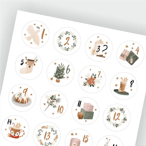 COZY ADVENT CALENDAR Stickers / Christmas Stickers / 24 Advent - Etsy | Etsy (US)
