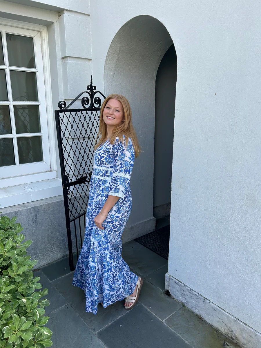 Alice Maxi Dress Blue Floral | Madison Mathews