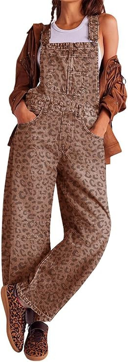 loveimgs Women Y2k Baggy Barrel Jeans Overalls Wide Leg Denim Pants Bib Overalls Jumpsuit Boyfrie... | Amazon (US)