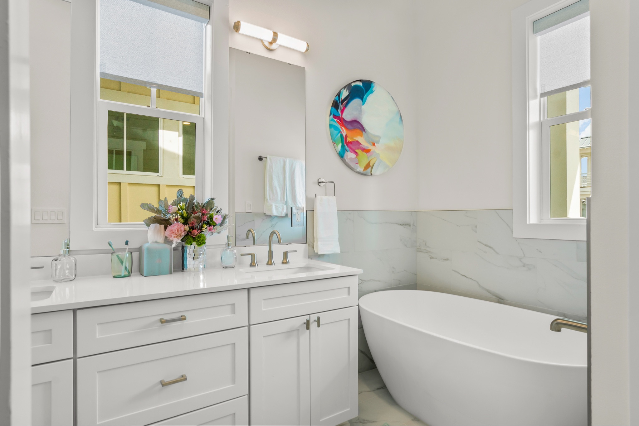Transforming simplicity into serenity. Our latest project features a clean, white bathroom design that radiates calm and sophistication.  #BathroomGoals #WhiteBathroom #InteriorDesign
#BathroomDesign #HomeProjects #MinimalistBathroom #ModernDecor #CleanDesign #HomeInspiration #InteriorStyle #SereneSpaces #WhiteInteriors #BathroomMakeover



#LTKHome