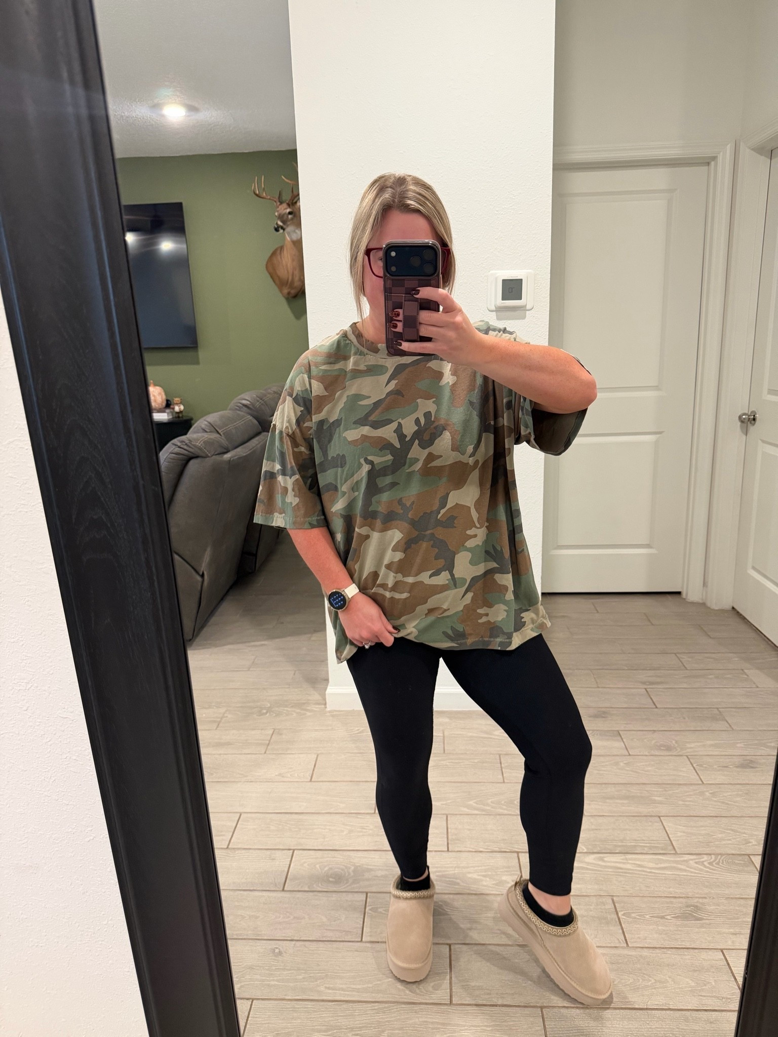 The easiest comfy fall outfit 🍂 This oversized camo tee, black leggings + cozy slip-on shoes are perfect for everyday wear! Everything is linked 🤎

#LTKSeasonal #LTKootd #LTKSaleAlert