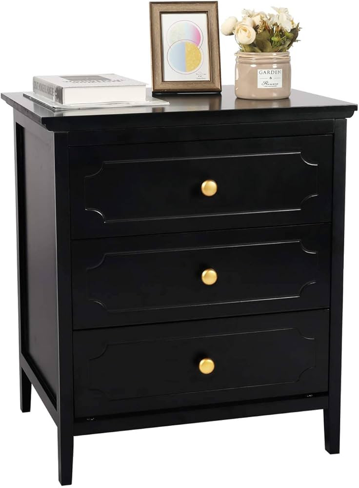 YIGOBUY 3 Drawer Nightstand Black End Table Bedroom Furniture Side Table for Living Room Bedroom ... | Amazon (US)
