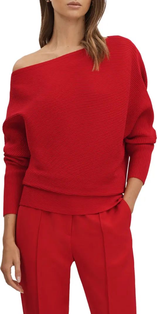 Reiss Lorna Ottoman Rib Off the Shoulder Top | Nordstrom | Nordstrom