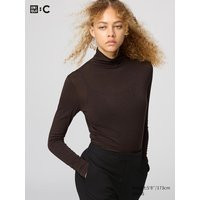 Uniqlo - Heattech Extra Warm Cashmere Blend Turtleneck T-shirt - Dark Brown | UNIQLO (UK)