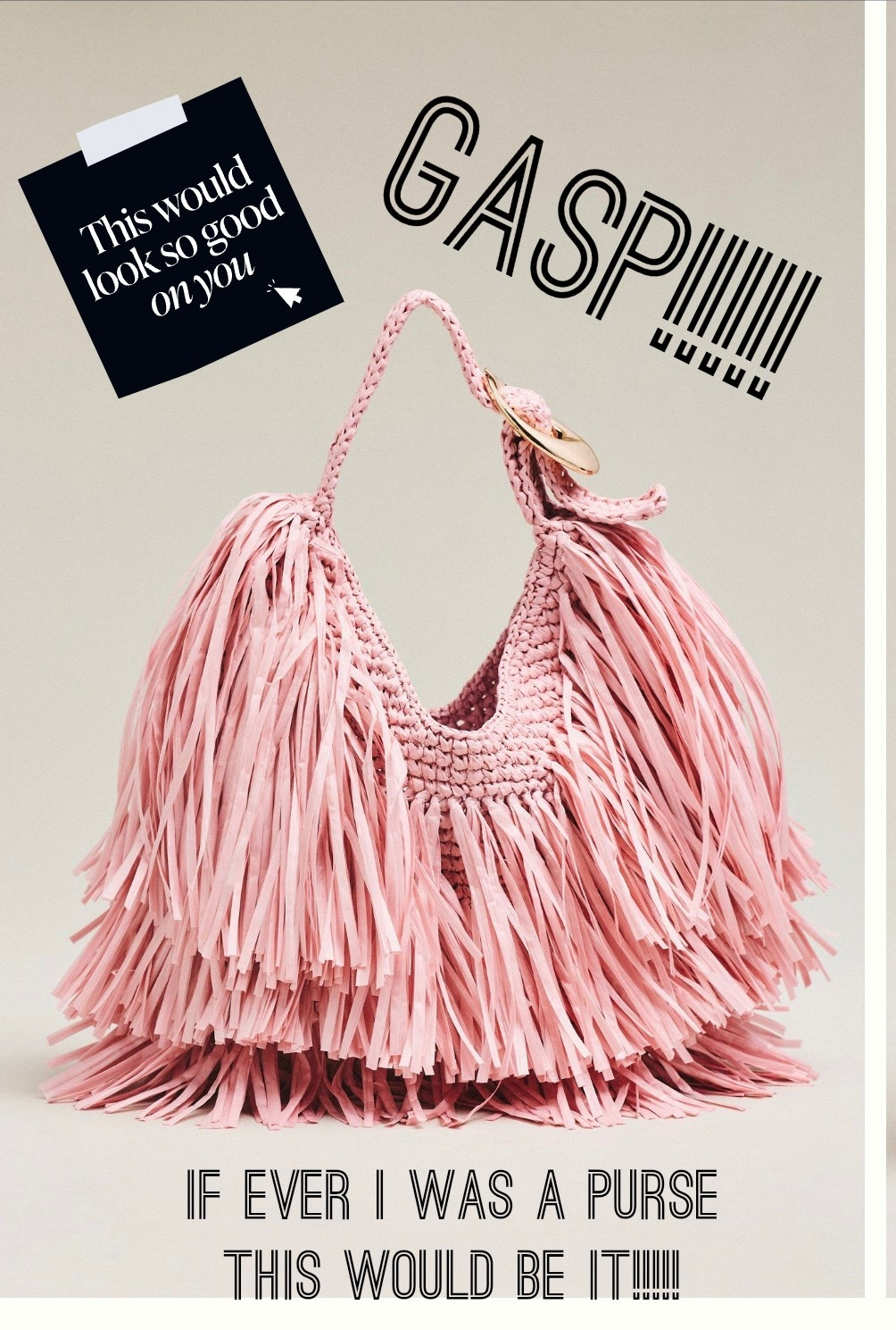 This STOPPED me in my tracks.   If Inwere a purse - THIS would be me!!!!   Pink - fringy - adorable - sassy!!!!!   💗💗💗💗.  Obsesseddddddddddd 

#LTKSeasonal #LTKOver40 #LTKootd
