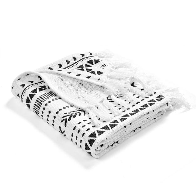 50"x60" Hygge Striped Cotton Slub Tassel Fringe Throw Blanket - Lush Décor | Target