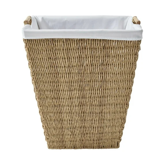 Better Homes & Gardens Resin Poly Rattan Laundry Hamper with Fabric Liner | Walmart (US)