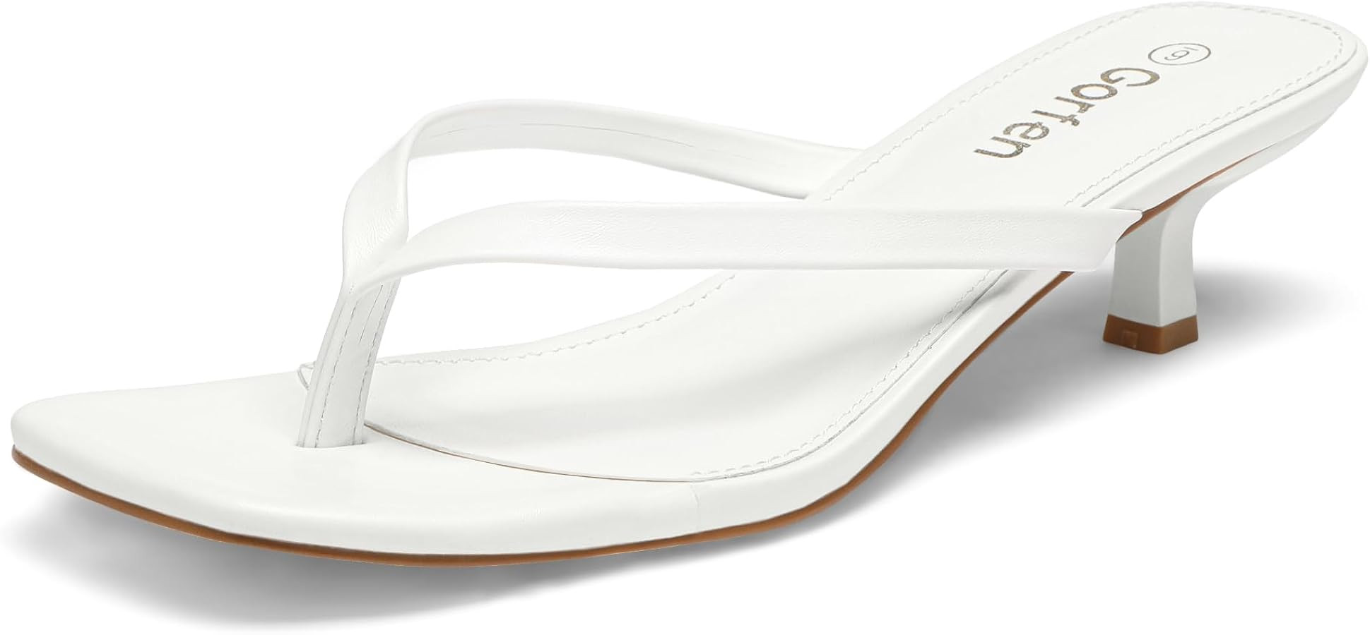 Women's Kitten Heel Sandals Square Toe Slip on Flip Flop Heels 2 Inch Thong Sandals Party Dress H... | Amazon (US)