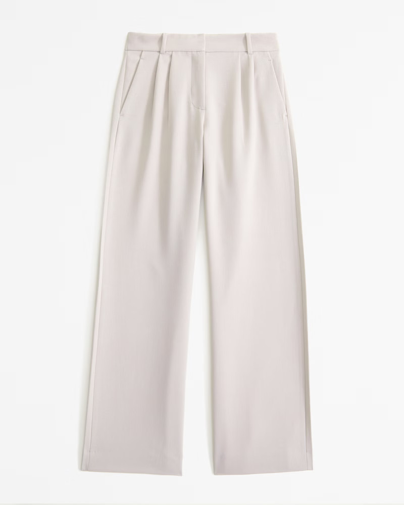 Women's A&F Sloane Low Rise Tailored Wide Leg Pant | Women's 20% Off Select Styles | Abercrombie.... | Abercrombie & Fitch (US)