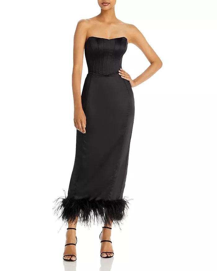 AQUA Bustier Feather Trim Dress - 100% Exclusive Women - Bloomingdale's | Bloomingdale's (US)