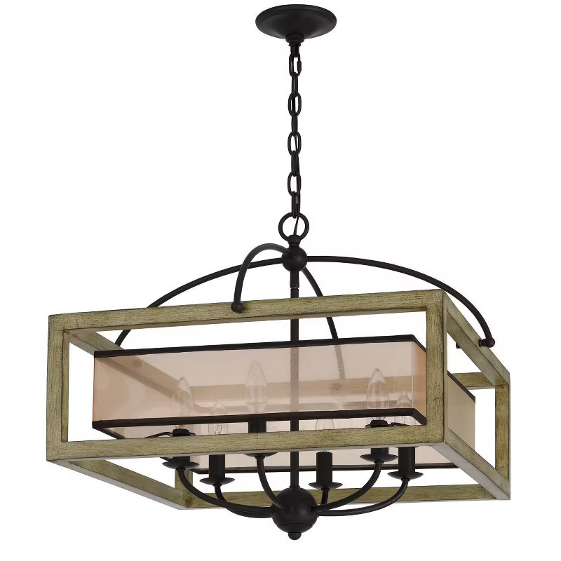 6-Light Square Wood Chandelier - Cal Lighting | Target