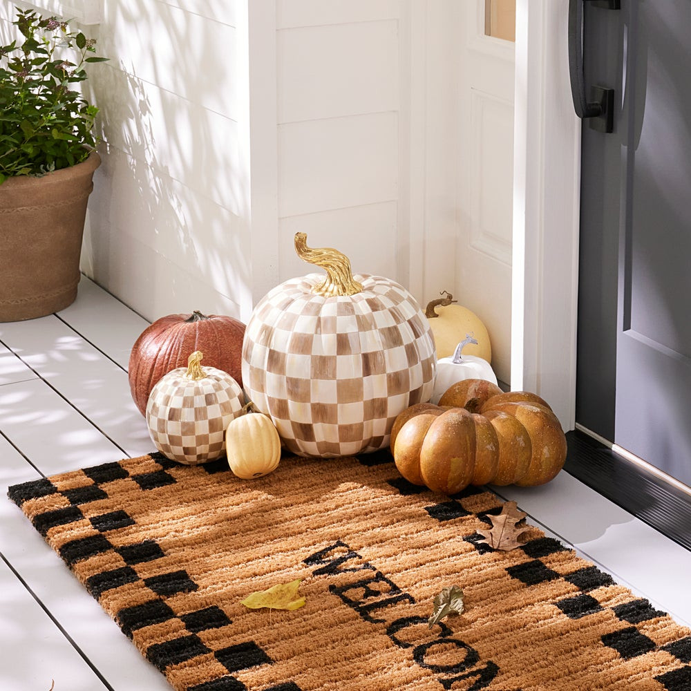 Mocha Check Large Pumpkin | MacKenzie-Childs