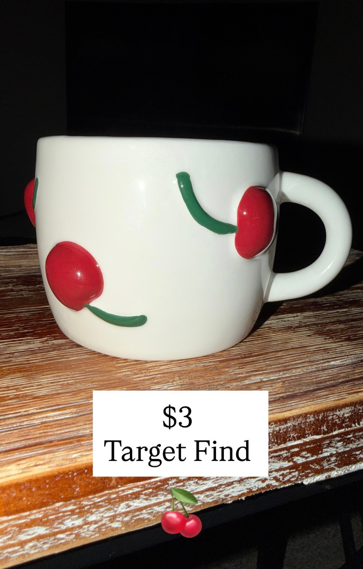 $3 cherry mug from Target because cute doesn’t need to be expensive ..
and because I will never turn down a cute mug under $5 🍒☕️🤭 

This dollar section find is one that’s gonna go QUICK!

#LTKGirls #LTKunder5 #LTKunder10 #Morning #Mornings #TargetFinds #Mugs #TargetHome #TargetStyle #Cherry #Cherries #TargetSteals #KitchenFinds #CherryTheme #CoffeeMug #TeaCup #TeaTime
#AffordableFinds #BudgetHome #CuteMug #DealOfTheDay #BudgetFriendly #ValentinesDay #ValentinesDayDecor #ValentinesDayGift #CherryDecor #ForHer #GiftForHer #KitchenFinds #EverydayHome #HomeFinds #SmallJoyFinds#GiftableFinds #EasyGifts #GiftIdeaForHer #Girlfriend #Wife #MorningCoffee #CozyVibes #DailyEssentials #Mornings

#LTKSaleAlert #LTKfoodie #LTKHome