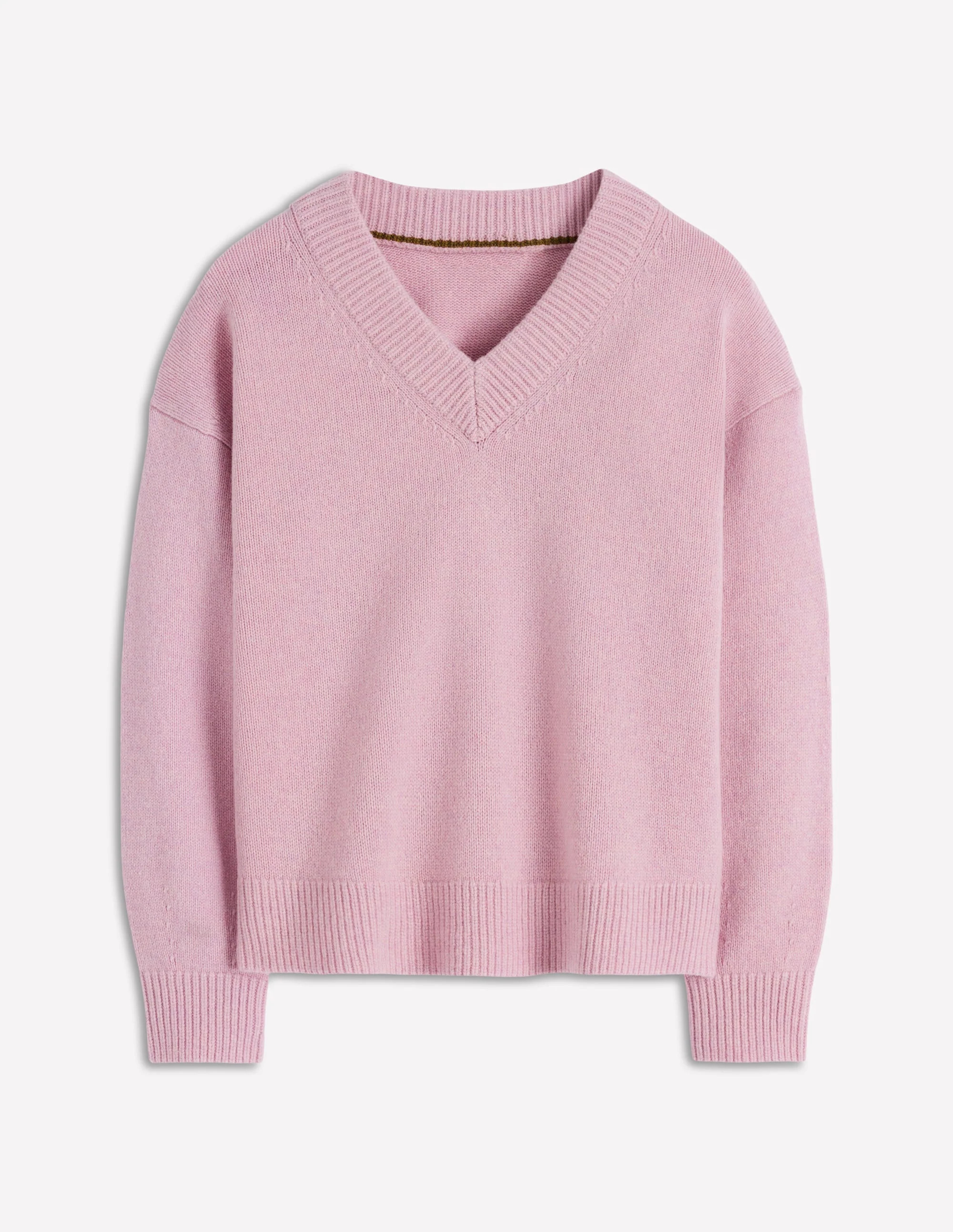 Marion Merino V-neck Jumper-Blush Pink | Boden UK