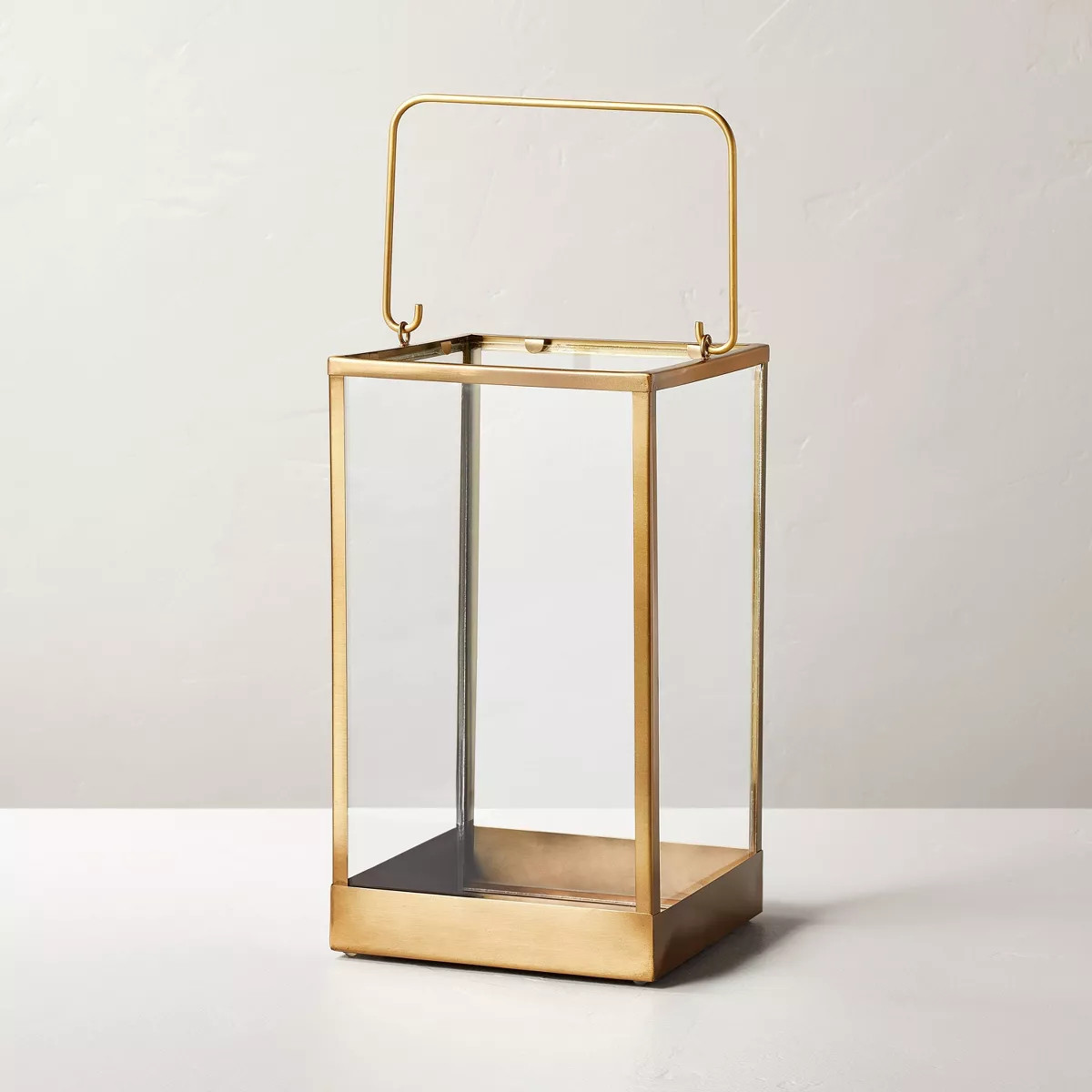 Square Metal & Glass Pillar Candle Lantern - Hearth & Hand™ with Magnolia | Target