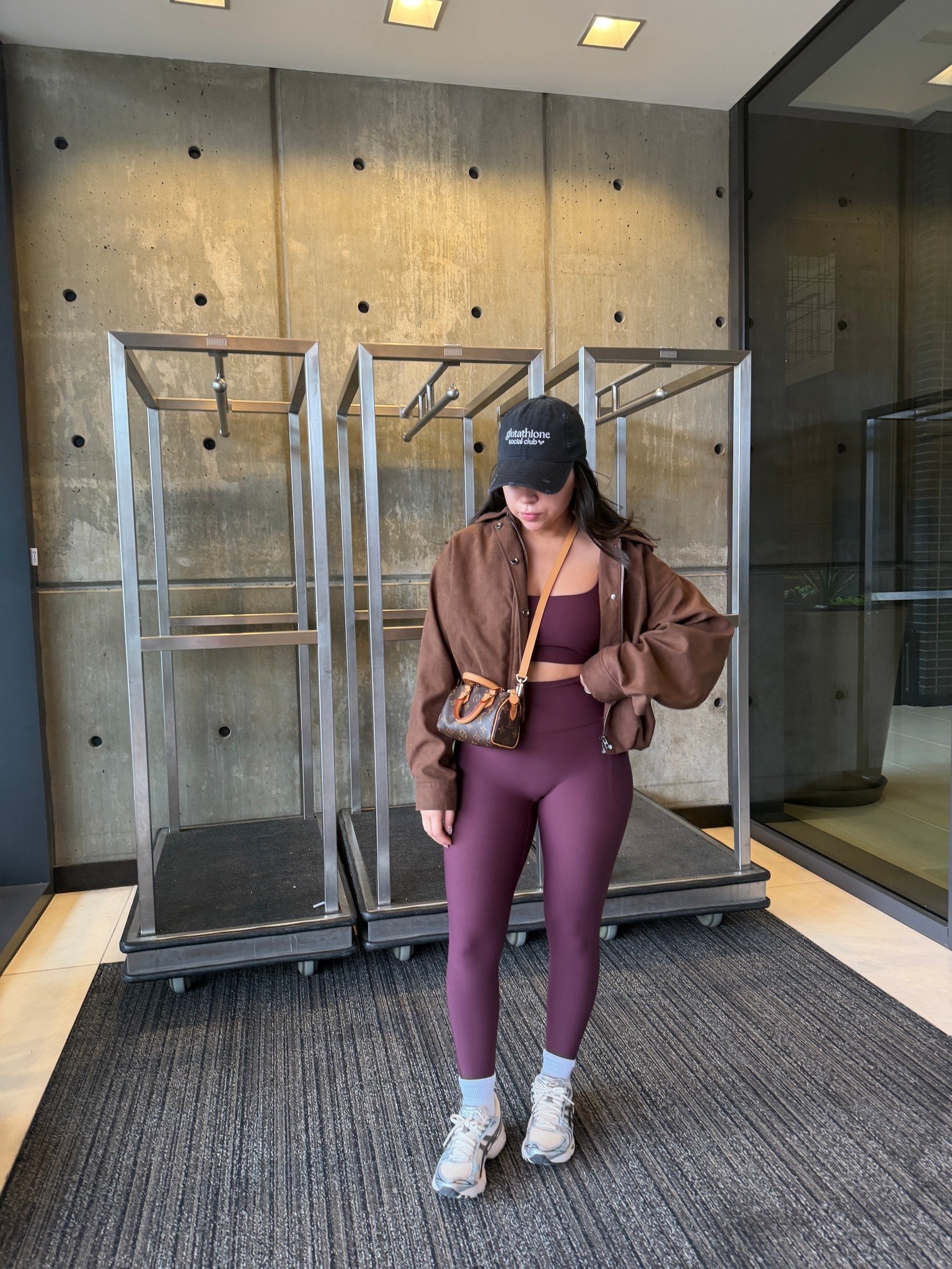 Sport bra: small
Leggings: small
Jacket: xxs/xs 
Sneakers: 5 men 
White socks 
Nano speedy bag 

#LTKmorningroutine #LTKActive #LTKootd