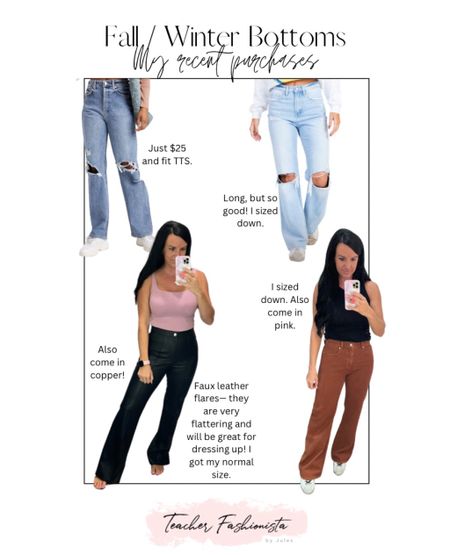 Loving my recent Pants/Jeans purchases! Fit details in image!

• Faux leather pants • jeans • wide leg jeans • Target • Loft • Altr’d State •

#LTKSeasonal #LTKsalealert #LTKunder100