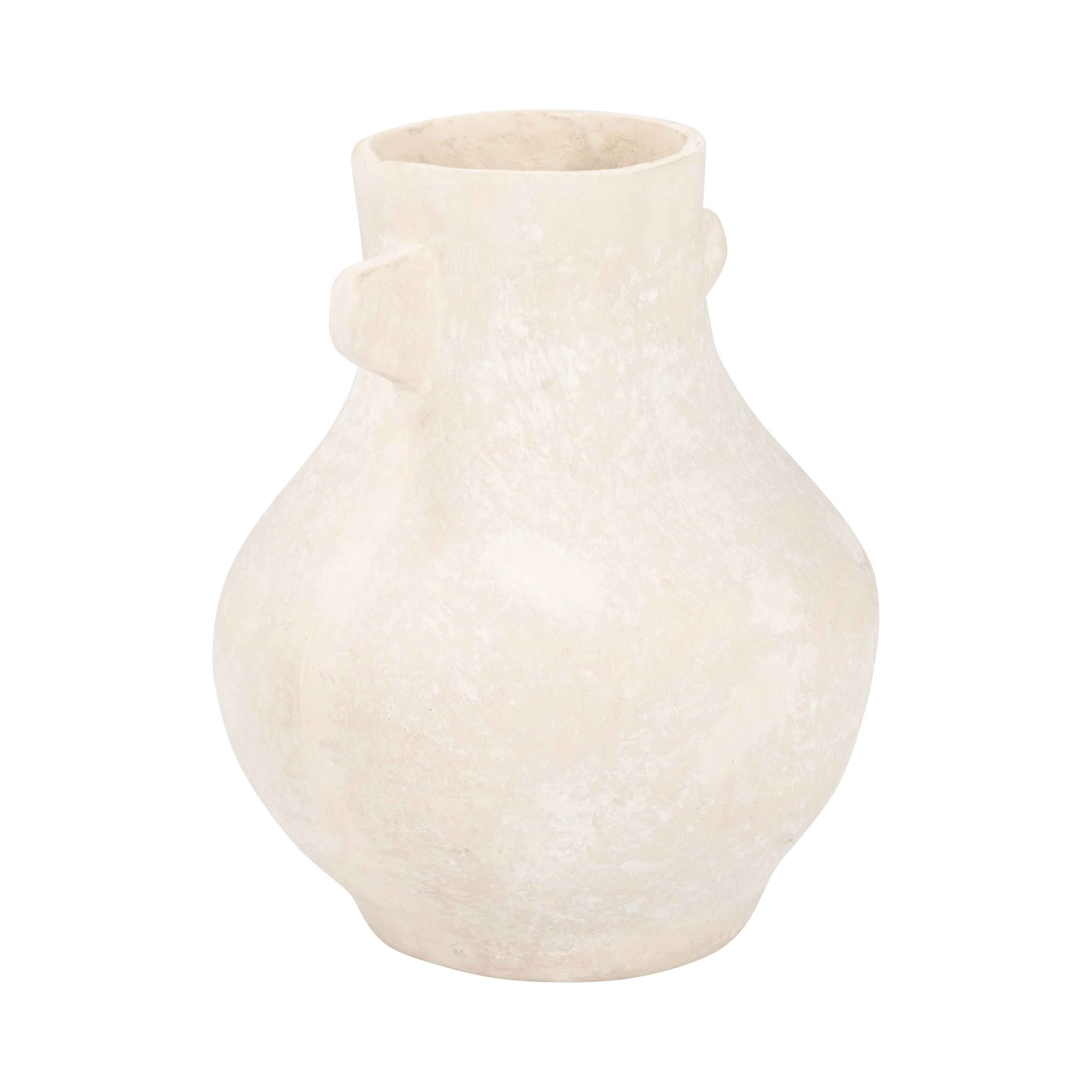 Carlos Ivory Paper Mache 10-inch Eared Vase, Perfect for Stylish Floral Arrangements | Wayfair North America