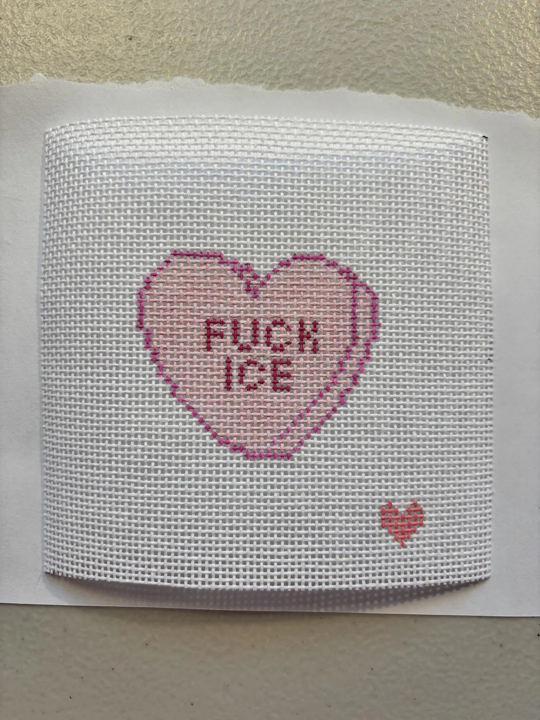 F ICE Conversation Heart | Handpainted Needlepoint Canvas PREORDER | Etsy (US)