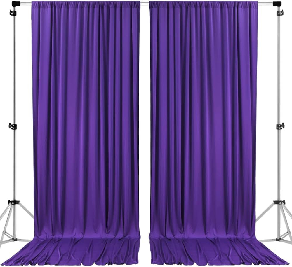 AK TRADING CO. 10 feet x 10 feet Purple IFR Polyester Backdrop Drapes Curtains Panels with Rod Po... | Amazon (US)