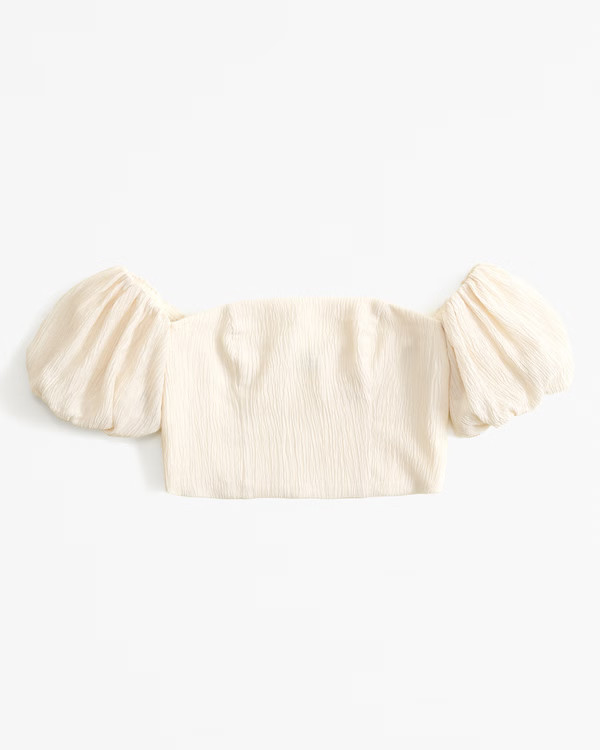 Crinkle Off-The-Shoulder Set Top | Abercrombie & Fitch (US)