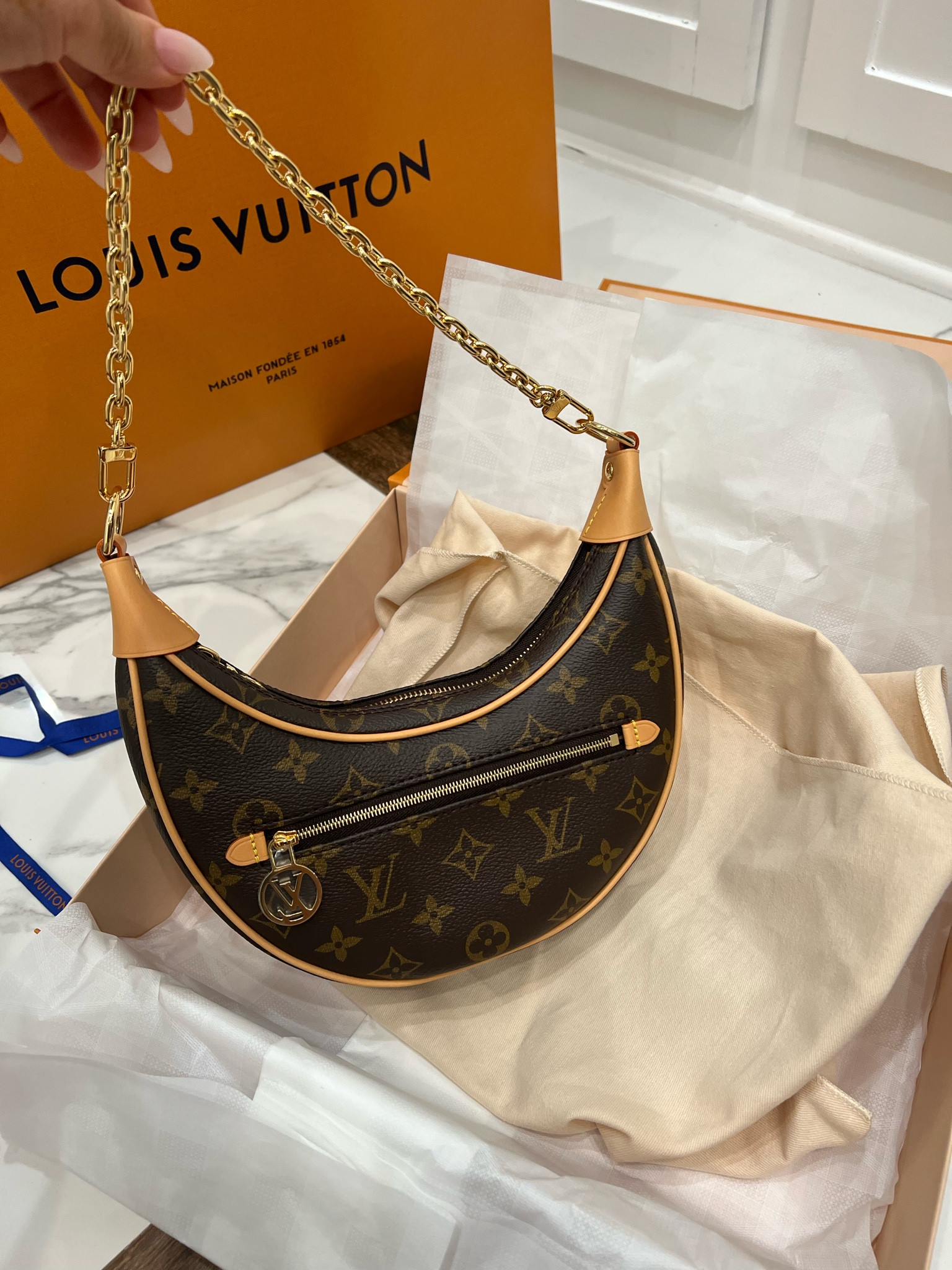 Obsessed with the Louis Vuitton Loop bag in monogram denim & black