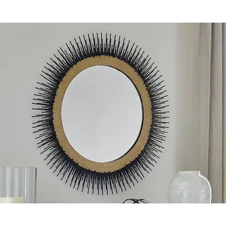 Elodie Black/Gold Finish Accent Mirror - 38"W x 1"D x 38"H | Bed Bath & Beyond