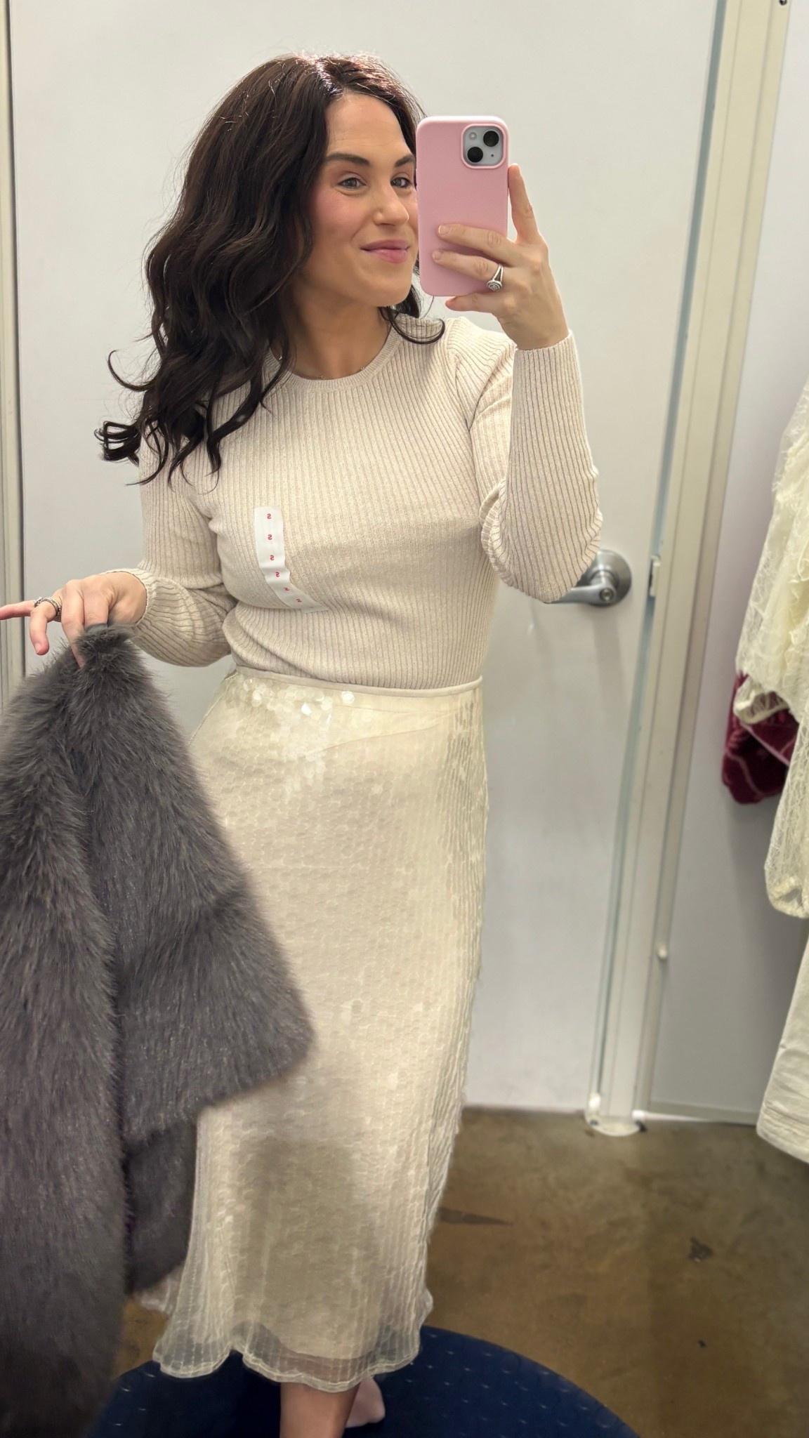 obsessed with this sequin skirt for the holidays! ✨& this fur is TOO good 

#LTKootd #LTKFindsUnder50 #LTKHoliday