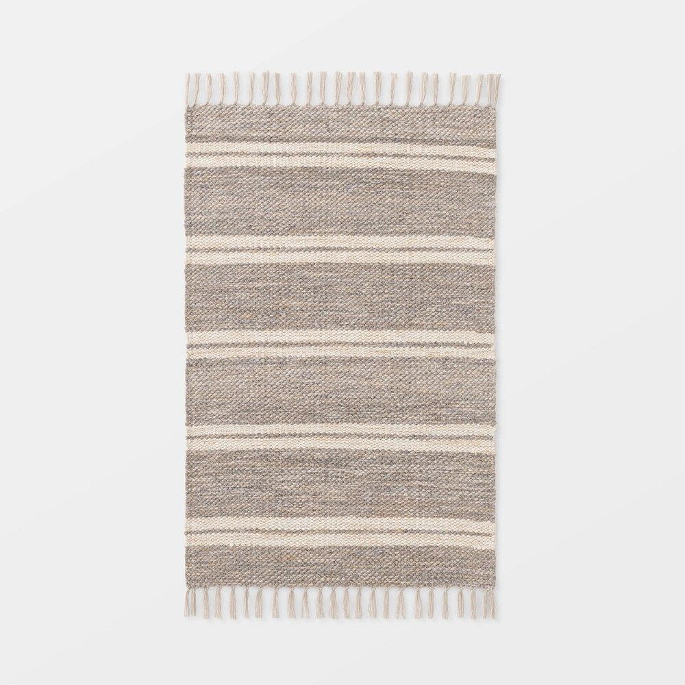 2'1"x3'2" Indoor/Outdoor Scatter Striped Rug Tan - Threshold™ designed with Studio McGee | Target