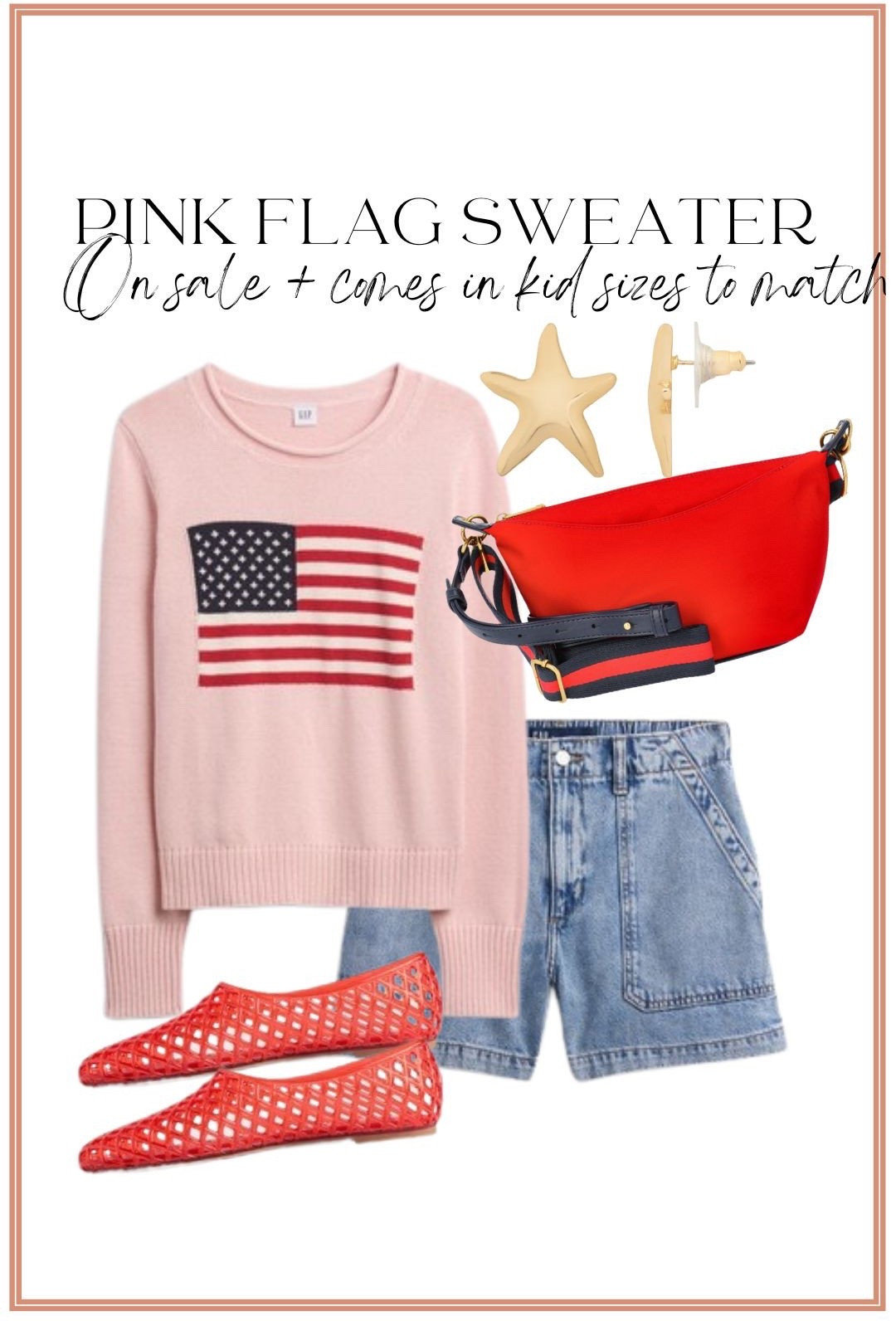 The CUTEST pink flag sweater just went on sale and I’m obsessed 😍🇺🇸 even better… it comes in kid sizes so you can match!!

Styled it with easy denim shorts, a pop of red accessories, and these must-have mesh flats that look SO high-end 🙌 this is the perfect casual summer outfit for everything from BBQs to beach nights.

Such a fun twist on a classic patriotic look without feeling over the top 👏 and this one will 100% sell fast with the matching option!!

#walmartfashion #walmartstyle #summeroutfits #momstyle #affordablefashion #patrioticstyle #casualsummerstyle #walmartfinds #everydayoutfit #budgetfashion #momootd #summerstyleinspo

#LTKootd #LTKSaleAlert #LTKKids