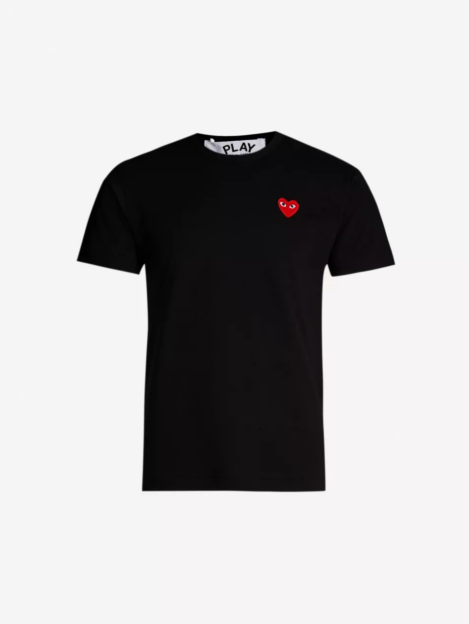 Heart logo-embroidered cotton-jersey T-shirt | Selfridges