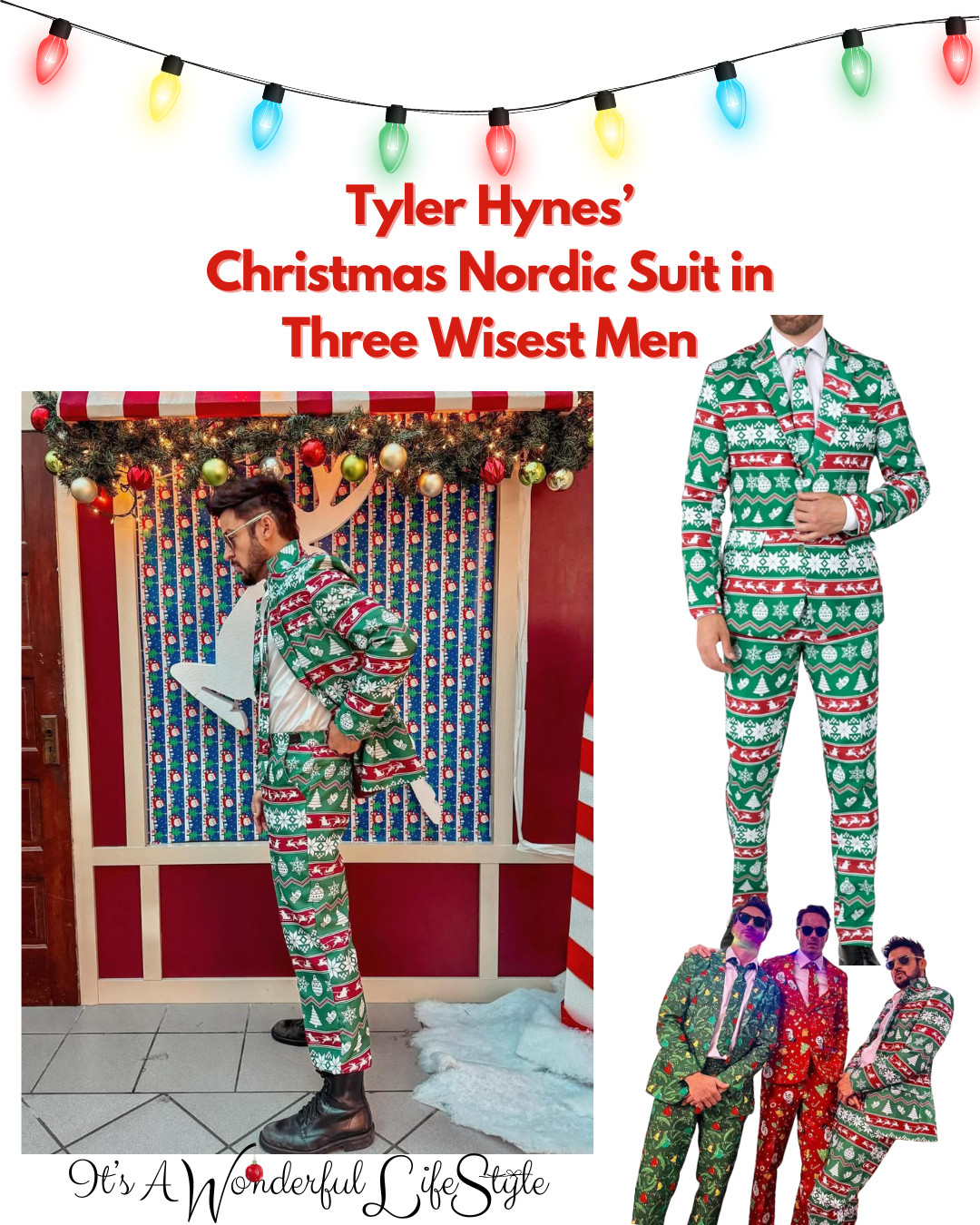 Turn up the cool holiday fun with Tyler Hynes’ Christmas Icons Light-Up Suit from Hallmark’s Three Wisest Men! 🎄✨ 

This bold, festive Nordic print has plenty of Christmas cheer—perfectly matching Tyler’s signature charm and wit in the movie. Whether you’re heading to a Christmas party, a family get-together, need a gift idea for him, or just want to spread a little lighthearted joy, this eye-catching look is sure to make you the brightest star in the room! 

 #LTKGiftGuide #LTKHoliday #LTKMens