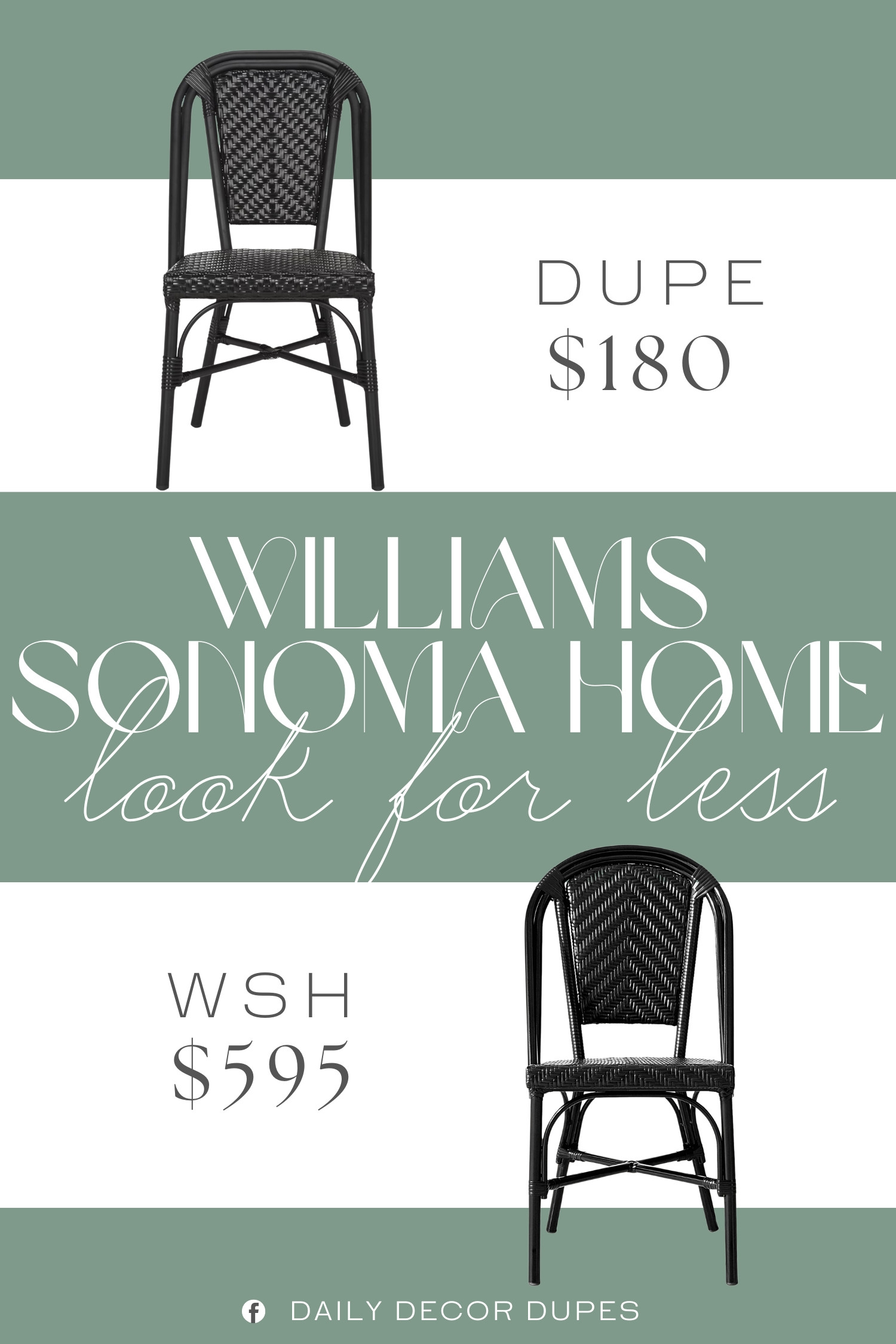 Williams Sonoma Home Bistro Dining Chair. Bistro Dining Chair. Indoor Outdoor Dining Chair. Outdoor Side Chair. Contemporary Dining Chair. Modern Bistro Chair. Contemporary Patio Chair. Woven Dining Chair. French Bistro Chair. 

Home more affordable option find copy cat similar look for less budget friendly affordable cheap cheaper beautiful pretty. Clearance sale coupon code discount code promo code luxury lookalike look a like Inspo inspiration inspired by idea ideas Love like these? I share multiple every day in my FB group.
#williamssonomainspired #diningchair #outdoorindoor #outdoordining #bistrochair #stackablechair #outdoorliving #furniturefinds #diningroominspo 

 #LTKHome
