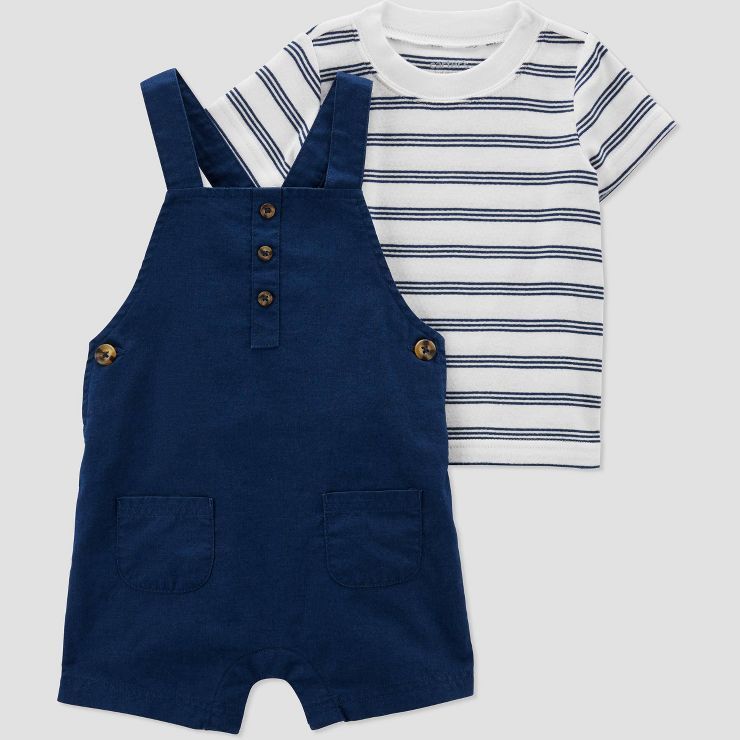 Carter's Just One You®️ Baby Girls' Striped Top & Bottom Set - Navy Blue | Target