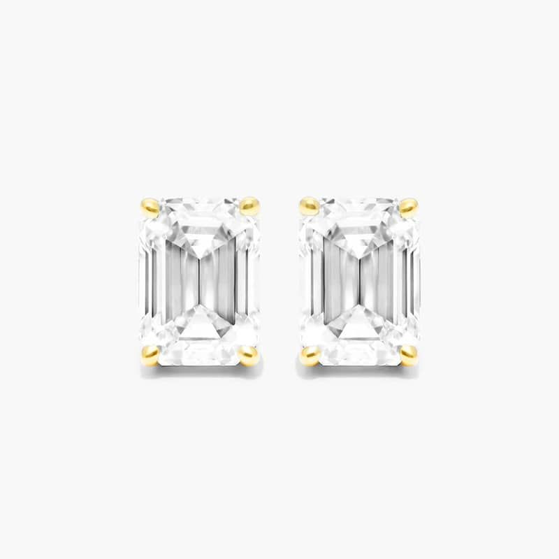 14K Yellow Gold Emerald Cut Lab Created Diamond Stud Earrings (0.25 CTW - F-G / VS2-SI1) | JamesAllen