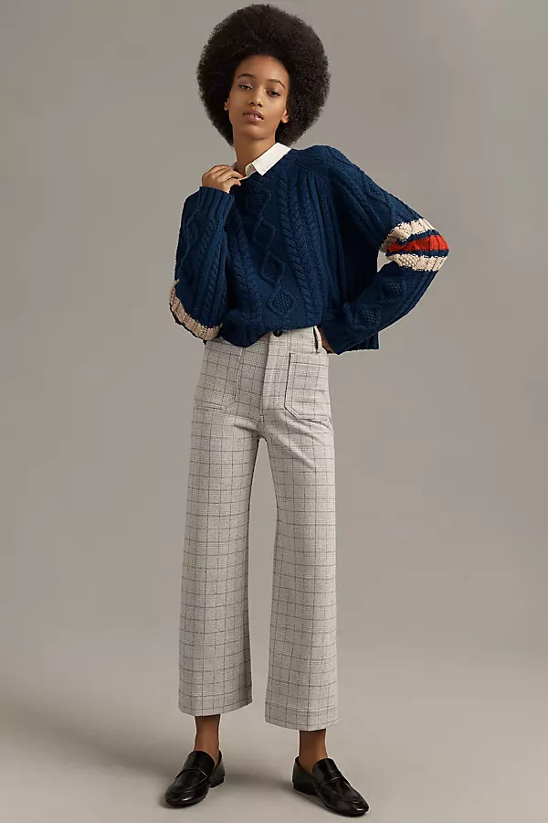 The Colette Cropped Wide-Leg Pants by Maeve: Knit Plaid Edition | Anthropologie (US)