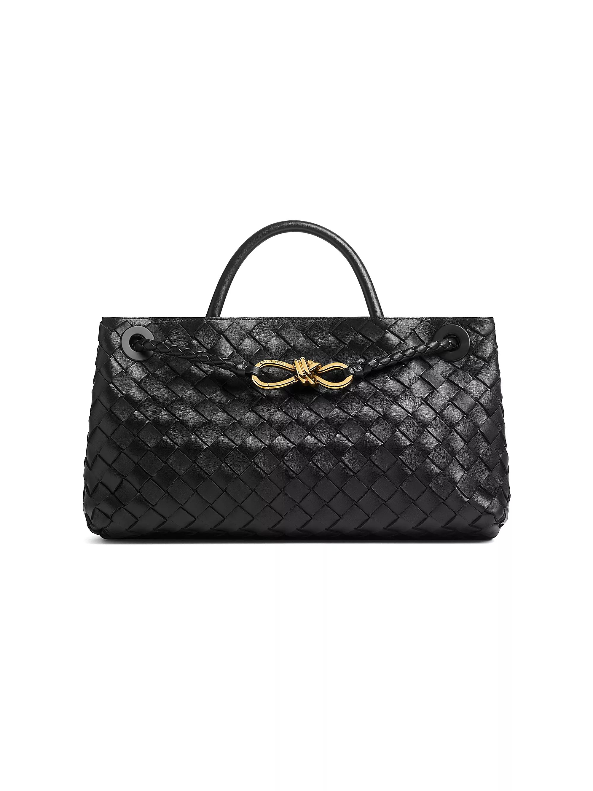 Small East-West Andiamo Intrecciato Leather Top-Handle Bag | Saks Fifth Avenue