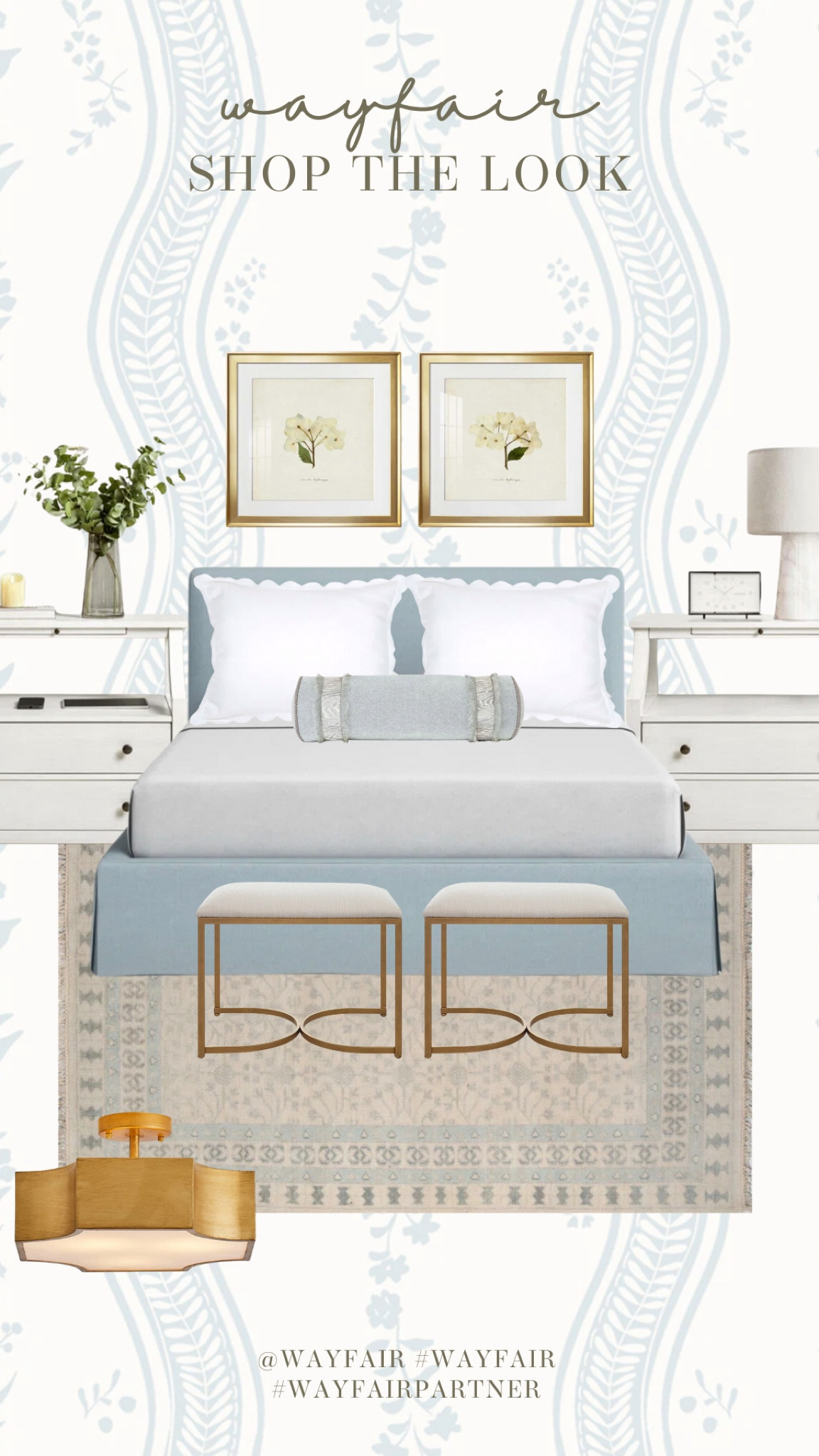 A great mix of high and low for a balanced bedroom design from @wayfair #wayfair #wayfairpartner