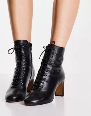 Whistles Dahlia lace up boots in black | ASOS | ASOS (Global)